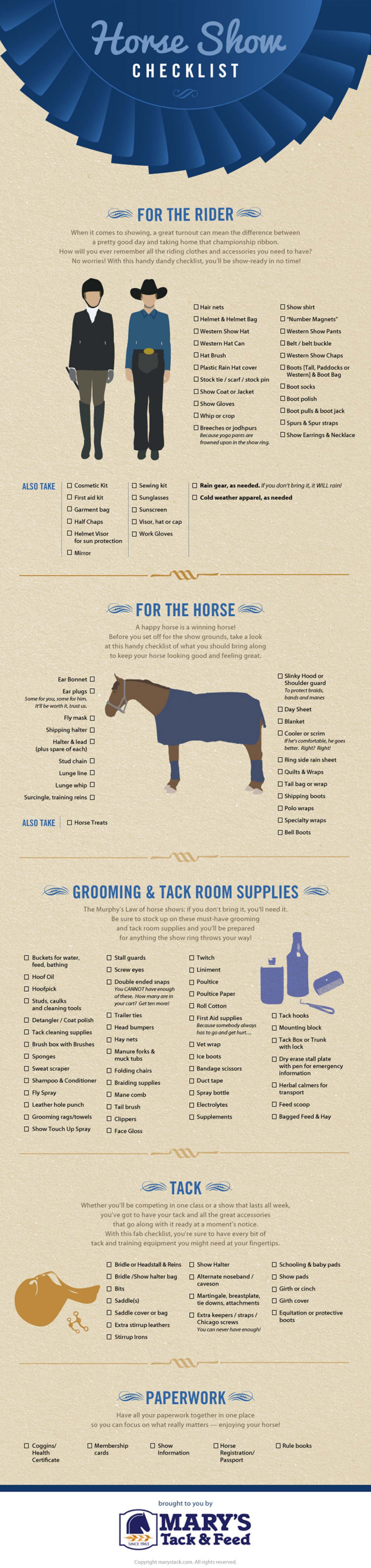 Horse Show Checklist